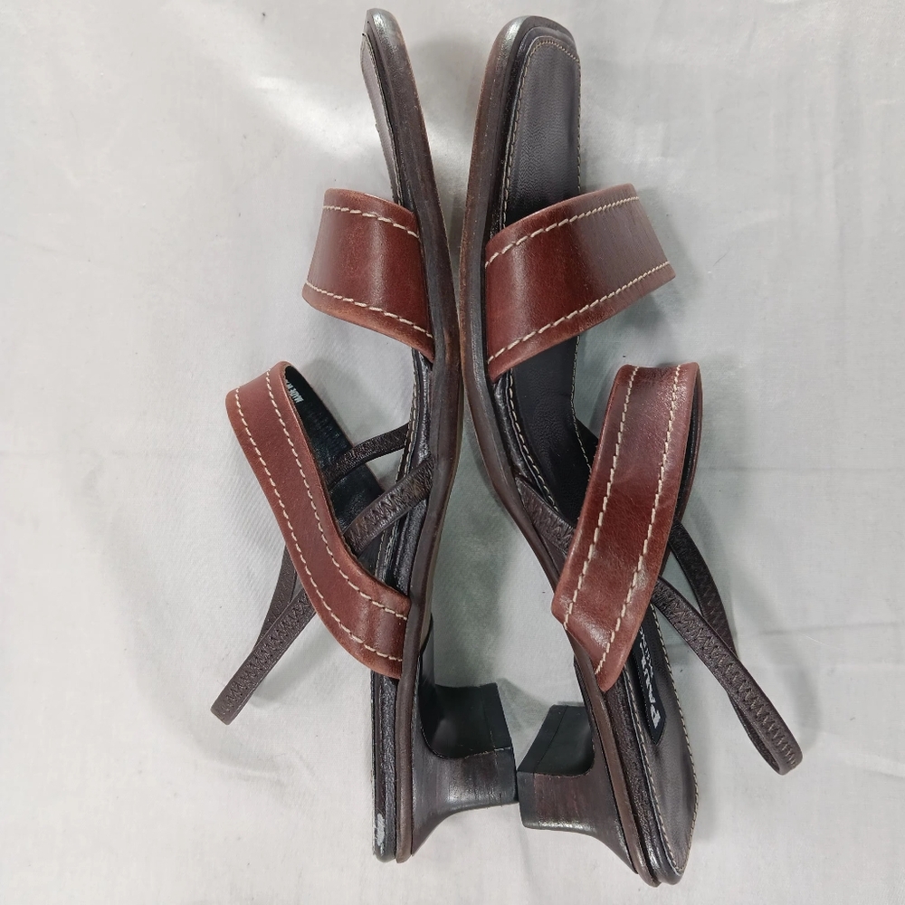 Vintage Paul Green Munchen Sandals Women Size 6 Brown Leather Classic Old Money - Picture 8 of 16